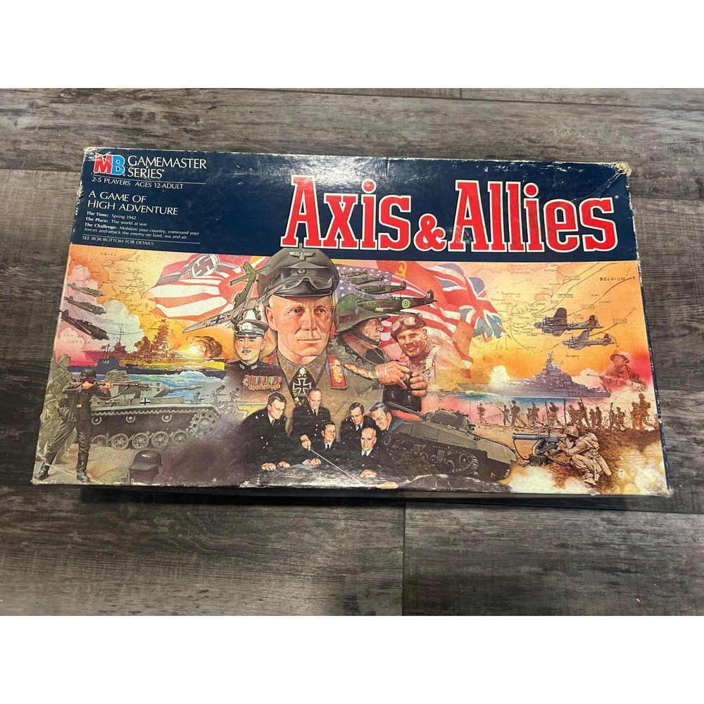 Vintage 1987 Axis & Allies Board Game Milton Bradley Gamemaster Series Complete